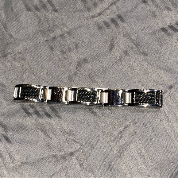 Mens bracelet STAINLESS STEEL 8.5” beautiful silver & black FINAL REDUCED PRICE - Picture 7 of 15